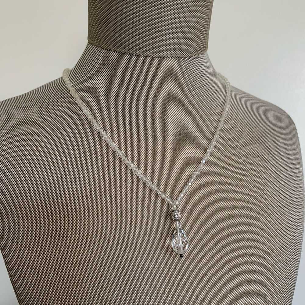 Swarovski Crystal beaded pendant drop necklace